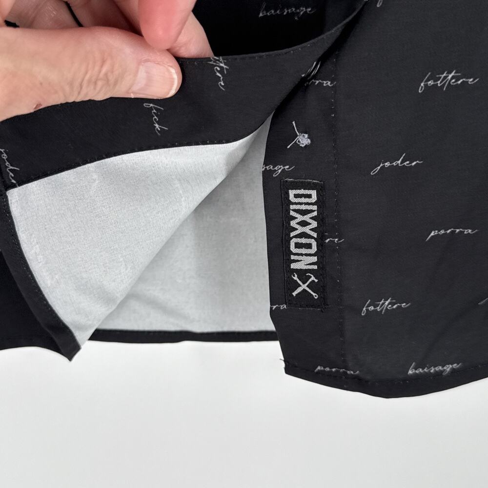 Dixxon Flannel Women’s Party Shirt Small F Word Black Short Sleeve Button Up New - Picture 8 of 10